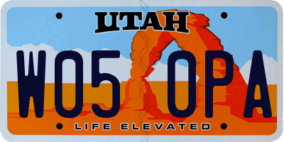 UT license plate W050PA