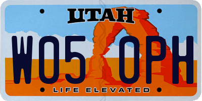 UT license plate W050PH