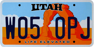 UT license plate W050PJ