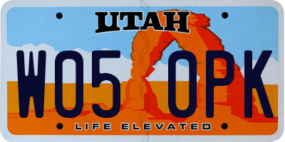 UT license plate W050PK