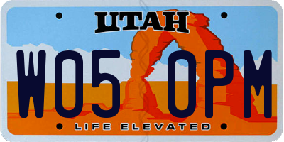 UT license plate W050PM
