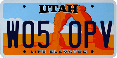 UT license plate W050PV
