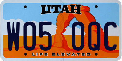 UT license plate W050QC