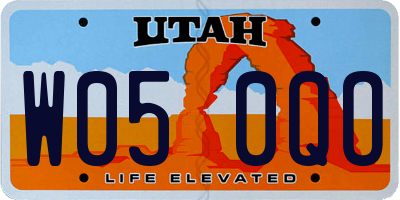 UT license plate W050QO
