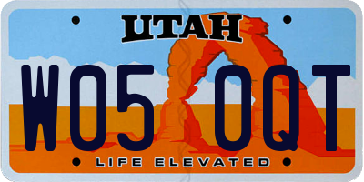 UT license plate W050QT