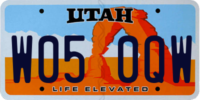 UT license plate W050QW