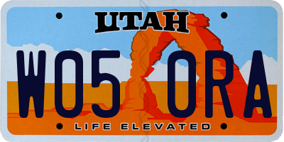 UT license plate W050RA