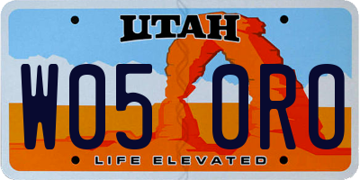 UT license plate W050RO