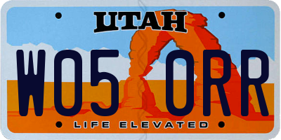 UT license plate W050RR