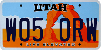 UT license plate W050RW