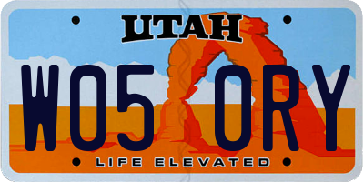 UT license plate W050RY