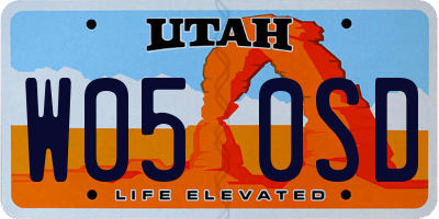 UT license plate W050SD
