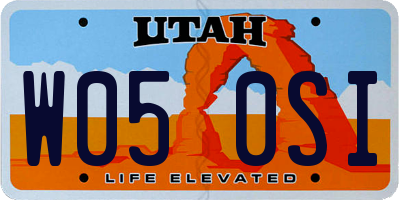 UT license plate W050SI