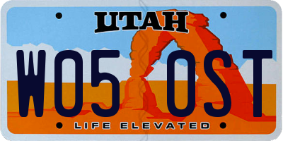 UT license plate W050ST