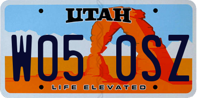 UT license plate W050SZ