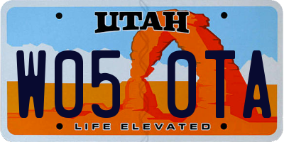 UT license plate W050TA