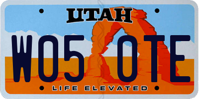 UT license plate W050TE