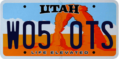 UT license plate W050TS