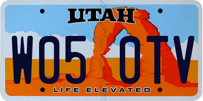 UT license plate W050TV