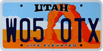 UT license plate W050TX