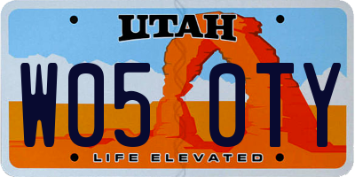UT license plate W050TY