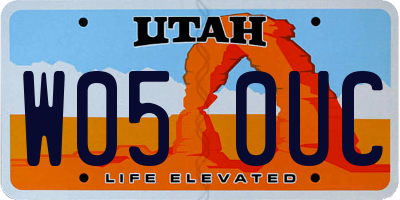 UT license plate W050UC