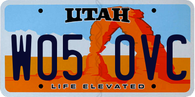 UT license plate W050VC