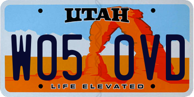 UT license plate W050VD