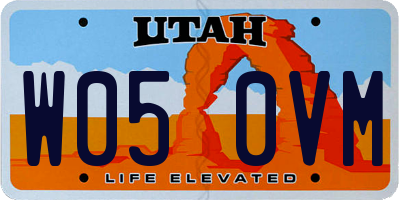 UT license plate W050VM