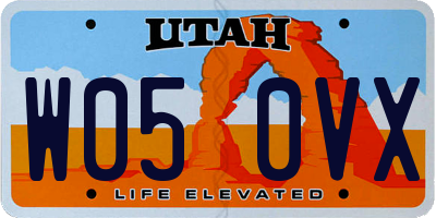 UT license plate W050VX