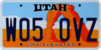 UT license plate W050VZ