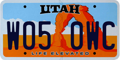 UT license plate W050WC