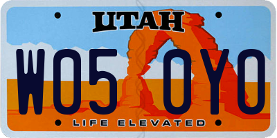 UT license plate W050YO