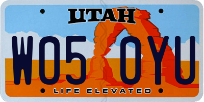 UT license plate W050YU