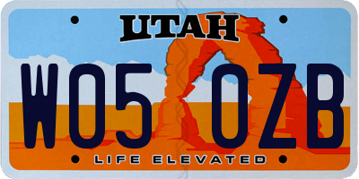 UT license plate W050ZB