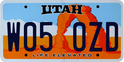 UT license plate W050ZD