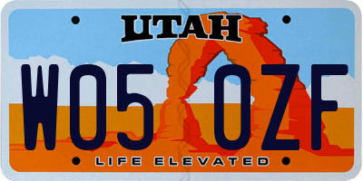 UT license plate W050ZF