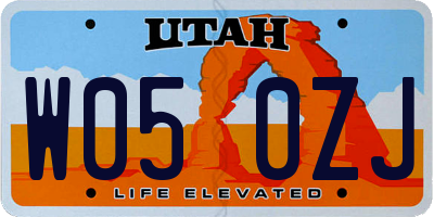 UT license plate W050ZJ