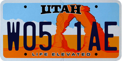 UT license plate W051AE