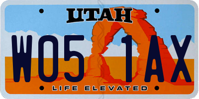 UT license plate W051AX
