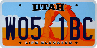 UT license plate W051BC