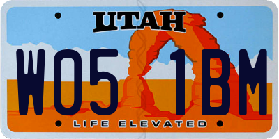 UT license plate W051BM