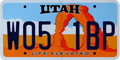 UT license plate W051BP