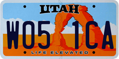 UT license plate W051CA