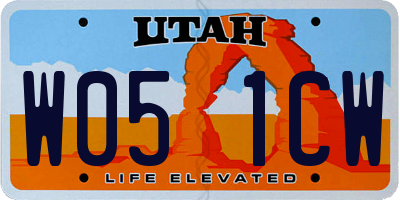 UT license plate W051CW