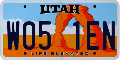 UT license plate W051EN