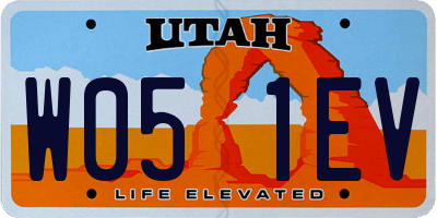 UT license plate W051EV