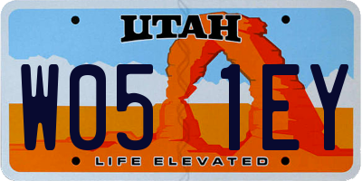 UT license plate W051EY