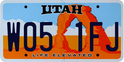 UT license plate W051FJ