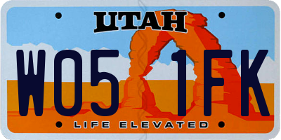 UT license plate W051FK